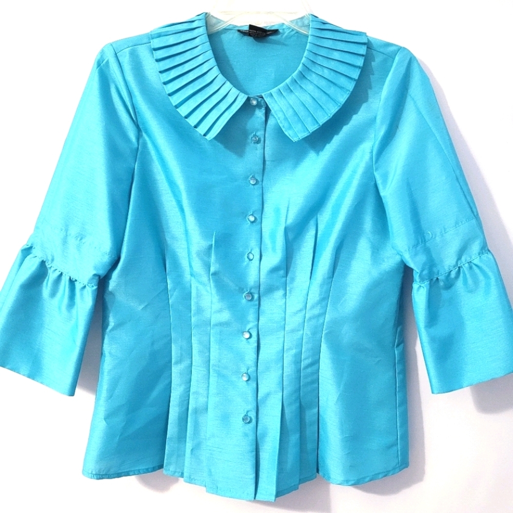 Mackie & Co by Bob Mackie Pleat Collar Top 6